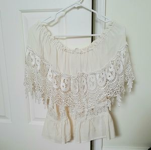Stone Cold Fox Tops - Stone Cold Fox Off-Shoulder Lace Blouse Stone Cold Fox Tops - Stone Cold Fox Off-Shoulder Lace Blouse